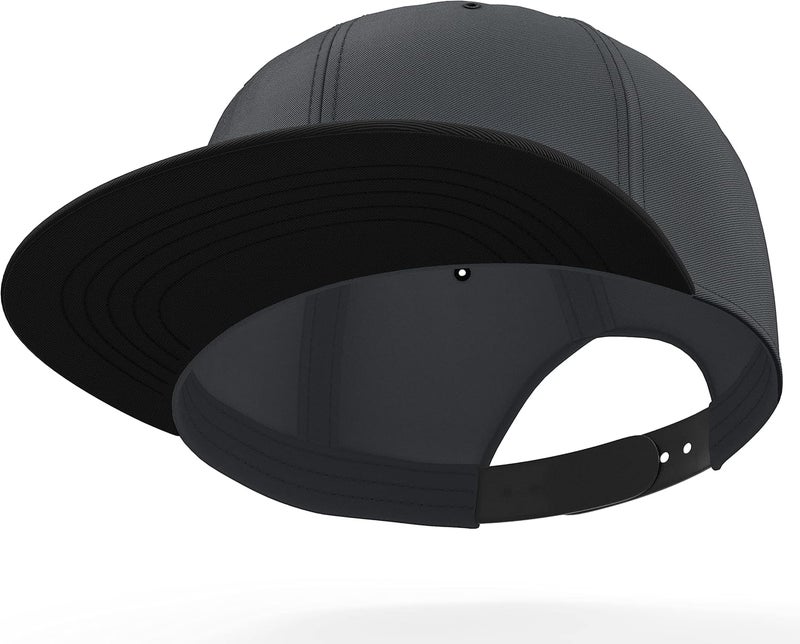 Daxton Store Classic Blank Snapback Flat Bill Visor Hat Cap One Size Adjustable Back - Image 2